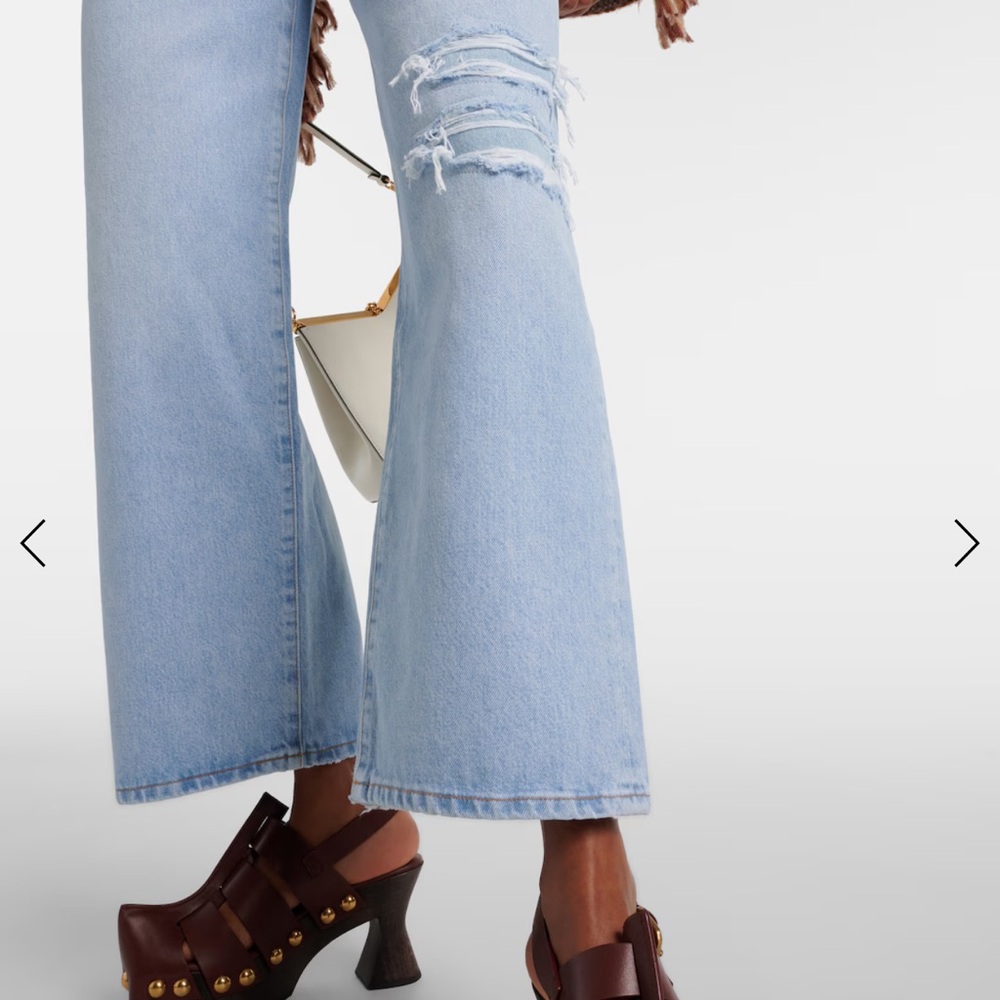 Aritzia Citizens of Humanity Sky Blue Wide Leg Flare Jeans - Picture 4 of 11
